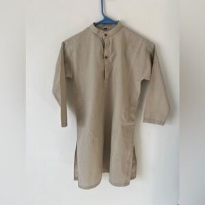 Big kid's Boy's Kurta Cotton Size 7 Years Beige